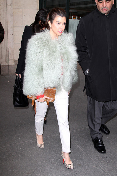 Kourtney Kardashian in Skaist Taylor Jacket in Mint in NYC jinnaloves.comPic1