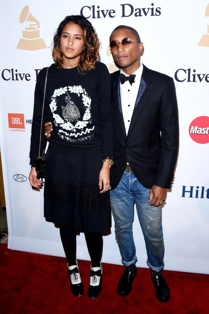 Pharrell Williams and Wife Pre-Grammy 2015