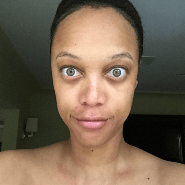 Tyra Banks Makeup Free Selfie